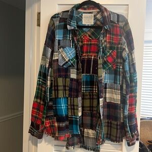Free People patch work flannel
